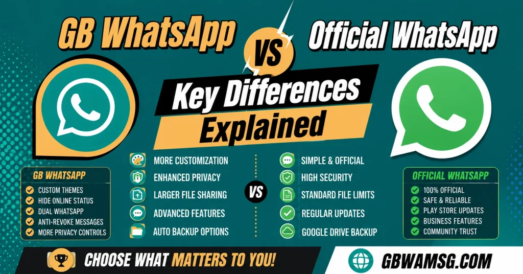 GB WhatsApp vs Official WhatsApp Key Difference